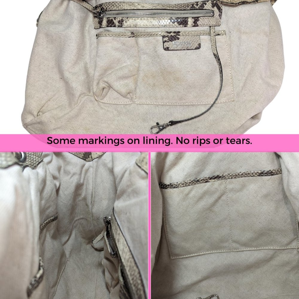 Michael Kors Embossed Snake Large Slouchy Hobo Bag EUC - Picture 8 of 13